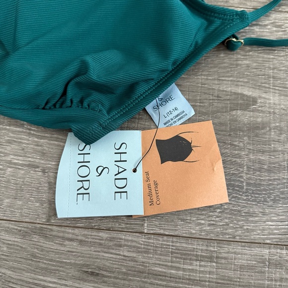 NWT Shade & Shore Side Tie Md Seat Coverage Open Back One Piece Swimsuit Sz L - Picture 4 of 6